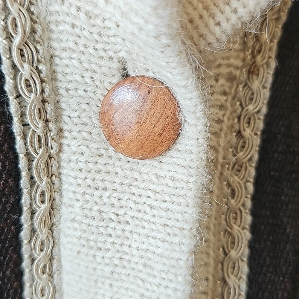 Patchwork Mixed Media Artelana 100% Alpaca Wool Cardigan Sweater S/M - Picture 4 of 5